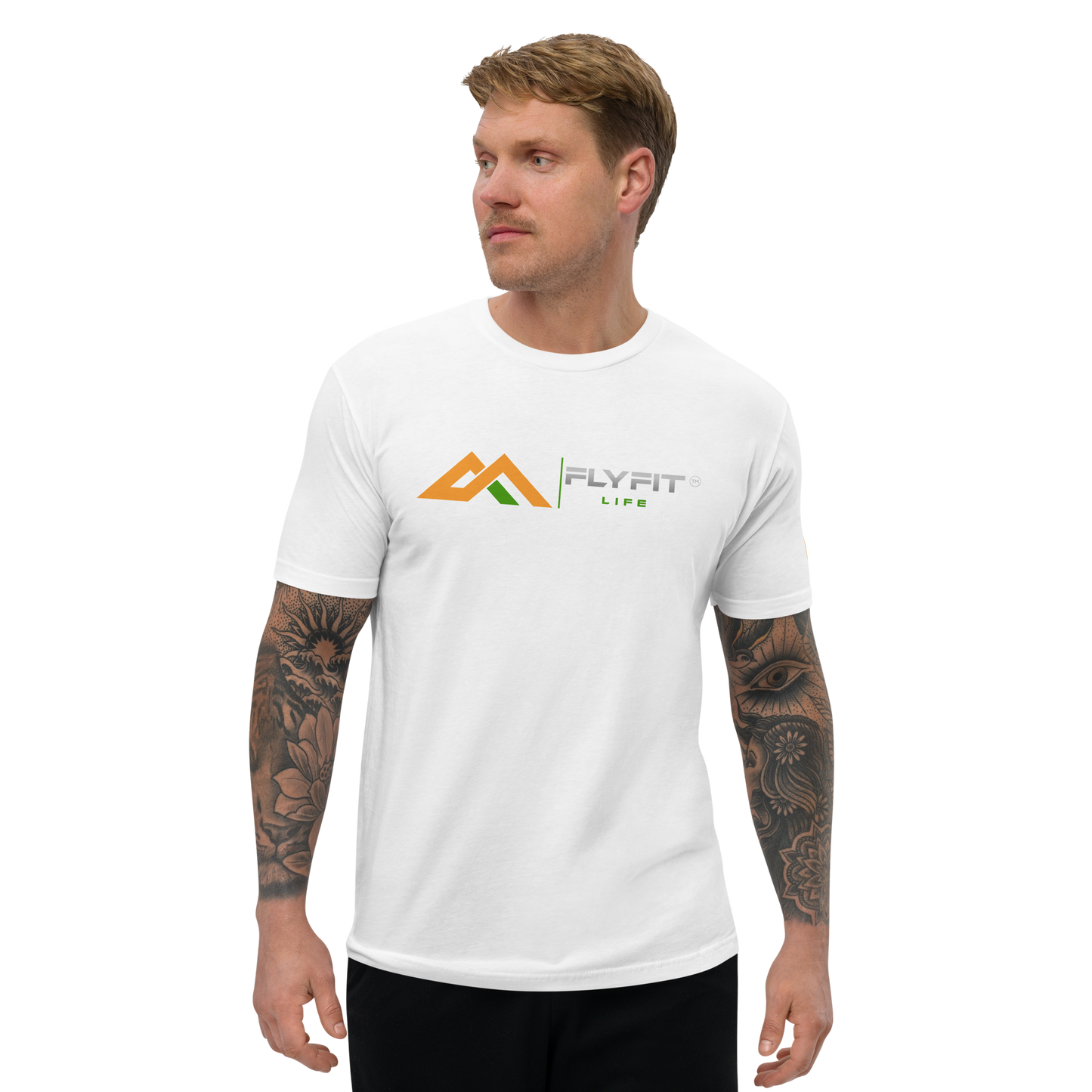 Men's 'Green Print' white short-sleeve White Tee
