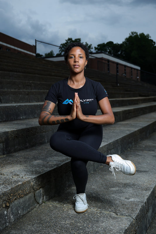 Women's 'The Blueprint' Black short-sleeve crop top.