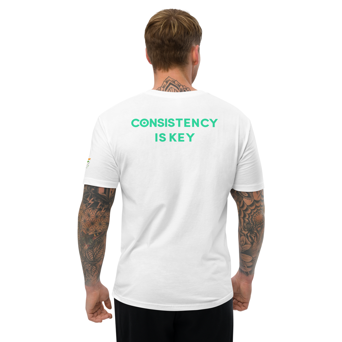 Men's 'Green Print' white short-sleeve White Tee