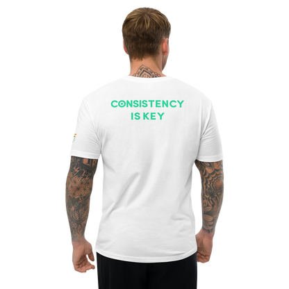 Men's 'Green Print' white short-sleeve White Tee